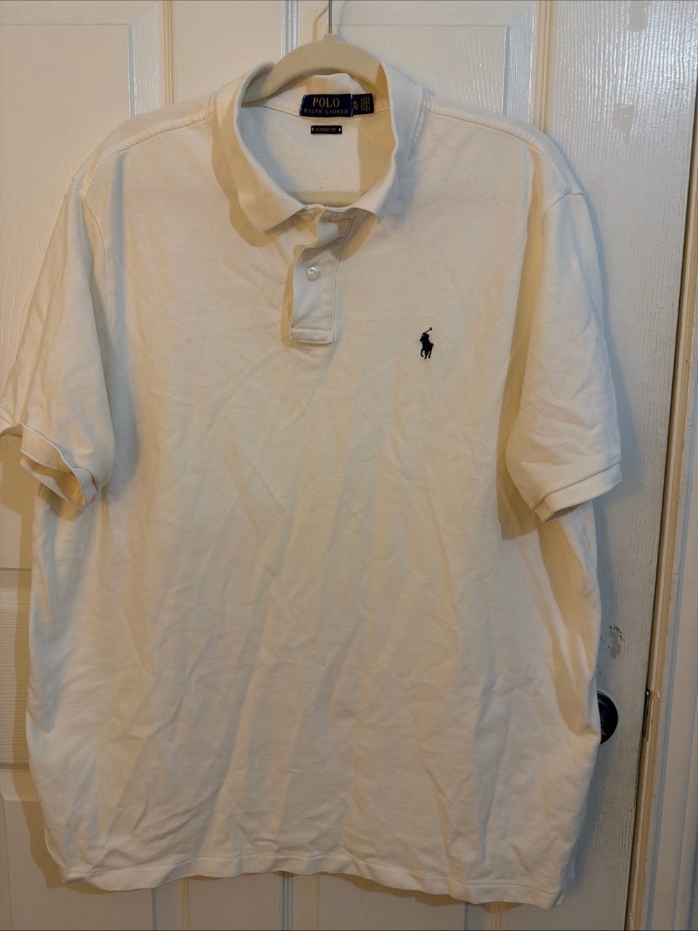Ralph Lauren White Short-Sleeve Polo with Navy Pony